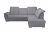 Ecksofa - 2-Sitzer, Ecke rechts inkl. Schlaffunktion und Bettkasten, verstellbare Kopfstützen, Stoff, Grau