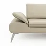 Ecksofa Collina - 2,5-Sitzer, Longchair rechts, inklusive Kopfstütze, Leder, Ecru