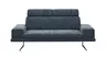 Sofa Hubertus - 2-Sitzer, Kopfstütze verstellbar, Stoff, Blau