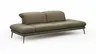 Sofa Elena - 2-Sitzer, Kopfteil/Armlehne verstellbar, Leder, Olive
