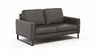Sofa Enna - 2,5-Sitzer, Armlehne A, Leder, Schwarz, Kufe, Schwarz