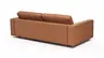 Sofa Aprino 2 - 3,5-Sitzer L, Dickleder, Cognac, Armlehne Block schmal
