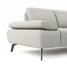 Ecksofa Theodor - 2-Sitzer mit Longchair rechts, Armlehne/Sitztiefe verstellbar, Stoff, Beige