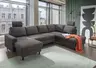 Wohnlandschaft - Longchair mit 2-Sitzer und Ecke rechts, Liegefunktion, Stoff, Anthrazit