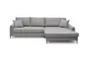 Ecksofa - 3-Sitzer mit Longchair rechts, Stoff, Eisengrau