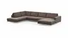 Wohnlandschaft Solano - Ecke Links, 2-Sitzer, Longchair Rechts, Stoff, Mocca-Braun