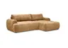 Ecksofa - 2-Sitzer mit Longchair rechts, Stoff, Goldfarben