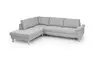 Ecksofa COOL - Ecke links mit 2,5-Sitzer, Querschläfer, Stoff, Hellgrau