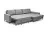 Ecksofa - 3-Sitzer mit Longchair rechts, Schlaffunktion, Stoff, Eisengrau