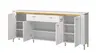 Sideboard - mit Beleuchtung, Alpinweiß, Goldfarben, Weiß Hochglanz