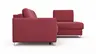 Ecksofa Nuoro - 2-Sitzer mit Longchair rechts inkl. Schlaffunktion und Bettkasten, Stoff, Rubin
