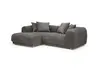 Ecksofa - Longchair links mit 2-Sitzer, Stoff, Taupe