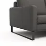 Sofa Enna - 3-Sitzer, Leder, Anthrazit