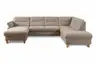 Wohnlandschaft - Longchair links mit 2,5-Sitzer und Ecke rechts, Stoff, Taupe