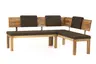 Eckbank - ca. 208x171 cm, Eiche massiv, Stoff, Dunkelbraun
