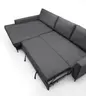 Ecksofa - Longchair links mit 3-Sitzer, Schlaffunktion, Stoff, Anthrazit