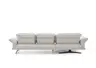 Ecksofa - Longchair links mit Sofa 2-Sitzer, Sitztiefe verstellbar, Stoff, Snow