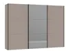 Schwebetürenschrank JOIN IT- B ca. 303 cm, Nougat, Spiegel, Dunkel