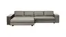 Ecksofa Aprino 1 - Longchair links mit 2,5-Sitzer, Leder, Grau