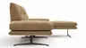 Ecksofa Lucero 2.0 - 2-Sitzer mit Longchair rechts inkl. Rückenlehne verstellbar, Stoff, Cognac