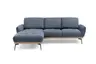 Ecksofa EDDIE - Ecke links, 2-Sitzer inkl. Rückenverstellungen, Stoff, Blau