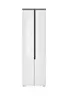 Garderobenschrank - B ca. 60 cm, Weiß, Weiß Hochglanz, Anthrazit