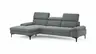Ecksofa Felipa - Longchair links mit 2,5-Sitzer inkl. Kopfteil verstellbar, Stoff, Grau