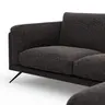 Ecksofa Valdemoro - 2,5-Sitzer mit Longchair rechts inkl. Rückenlehne verstellbar, Stoff, Anthrazit