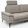 Ecksofa Matero - 2-Sitzer mit Ecke rechts inkl. Relaxfunktion motorisch und Sitzvorzug, Stoff, Graubeige