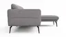 Ecksofa Estrela - 2,5-Sitzer mit Longchair rechts inkl. Rücken-/Armlehnen- und Sitztiefenverstellung, Stoff, Grau