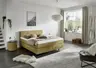 Boxspringbett - Liegefläche ca. 180x200 cm, Stoff, Curry