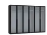 Drehtürenschrank JOIN IT- B ca. 303 cm., Schwarz, Glas, Grau