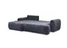Ecksofa - Longchair links mit 2-Sitzer, Stoff, Dunkelblau