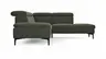 Ecksofa Felipa - 2,5-Sitzer mit Ecke rechts inkl. Kopfteil verstellbar, Stoff, Dunkelgrün