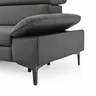 Ecksofa Felipa - Ecke links mit 2,5-Sitzer inkl. Armlehne verstellbar und Rückenlehne/Sitztiefe verstellbar (motorisch), Leder, Grau