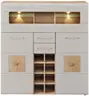 Barschrank - mit Beleuchtung, B ca. 120 cm, Eiche Altholz Nachbildung, Kaschmir