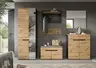 Garderobe - inkl. Sitzkissen, Basalt grau, Artisan Eiche Nachbildung