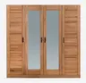 Drehtürenschrank- B ca.202 cm, Buche, Teilmassiv, Geölt, Spiegel