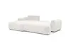 Ecksofa - Longchair links mit 2-Sitzer, Stoff,Offweiss