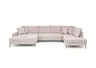Wohnlandschaft - Longchair links, 2-Sitzer, Ecke rechts, Stoff, Rosa