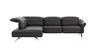 Ecksofa Bormio - Ecke links mit 2,5-Sitzer inklusive Kopfteilverstellung, Leder, Schwarz