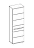 Garderobenschrank - B ca. 60 cm, Kaschmir, Nussbaum Nachbildung