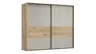 Schwebetürenschrank Viana - B ca. 248 cm, Furnier, Balkeneiche, Hellgrau