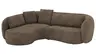 Ecksofa Karasu - Ottomane links mit 3-Sitzer rechts, Stoff, Taupe