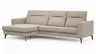 Ecksofa Rafaela 2.0 - Longchair mit 2,5-Sitzer rechts inkl. Kopfteilverstellung, Leder, Champagner