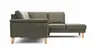 Ecksofa Rockport A - 2,5-Sitzer mit Ecke rechts, Leder, Dunkelgrau