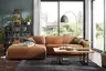Ecksofa Denver - Longchair links mit 2,5-Sitzer inkl. Sitzvorzug (motorisch), Stoff, Braun