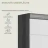 Hängeschrank - B ca. 37 cm, Rauchsilber, Weiß Hochglanz