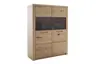 Highboard - B ca. 102 cm, Eiche Nachbildung, Eiche massiv geölt