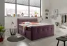 Boxspringbett HOLLIE- Liegefläche ca. 180x200 cm, Stoff, Brombeer, Bonell, Inkl. Topper